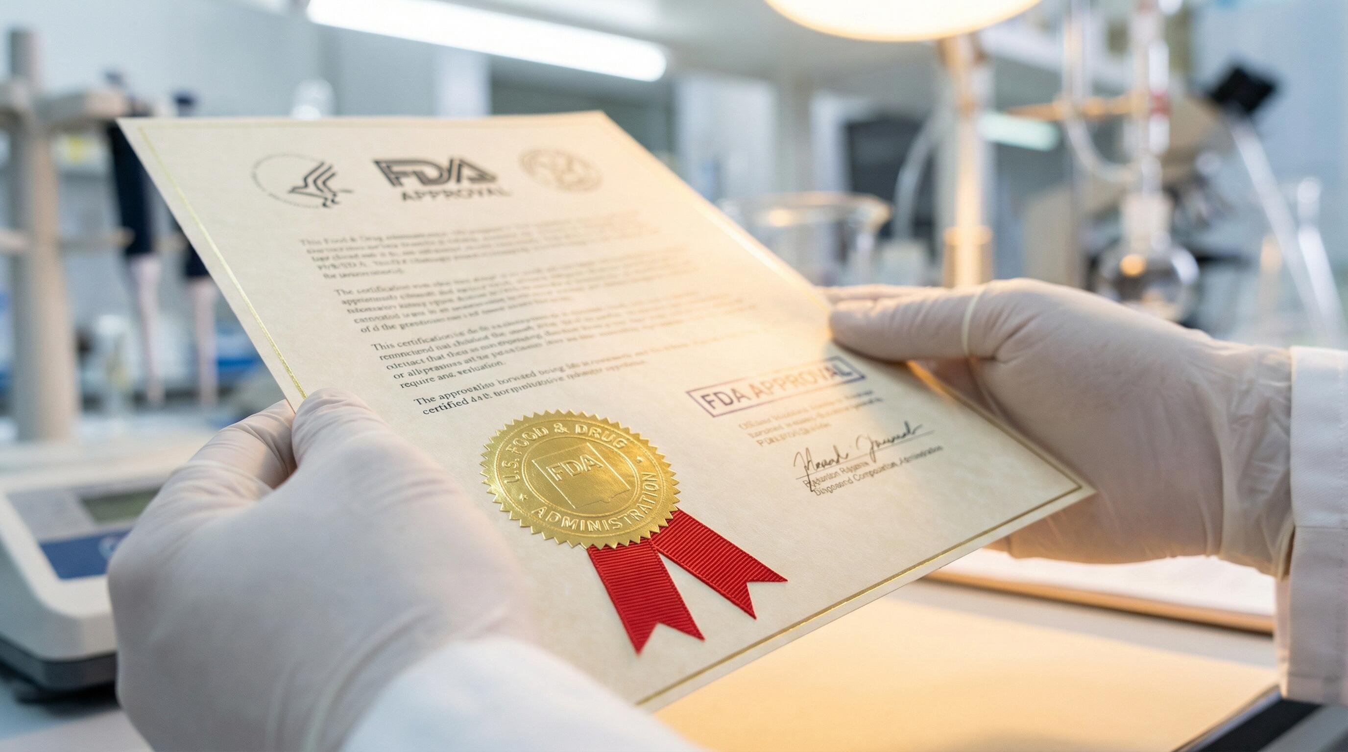 FDA認證申請文件準備與審核流程示意