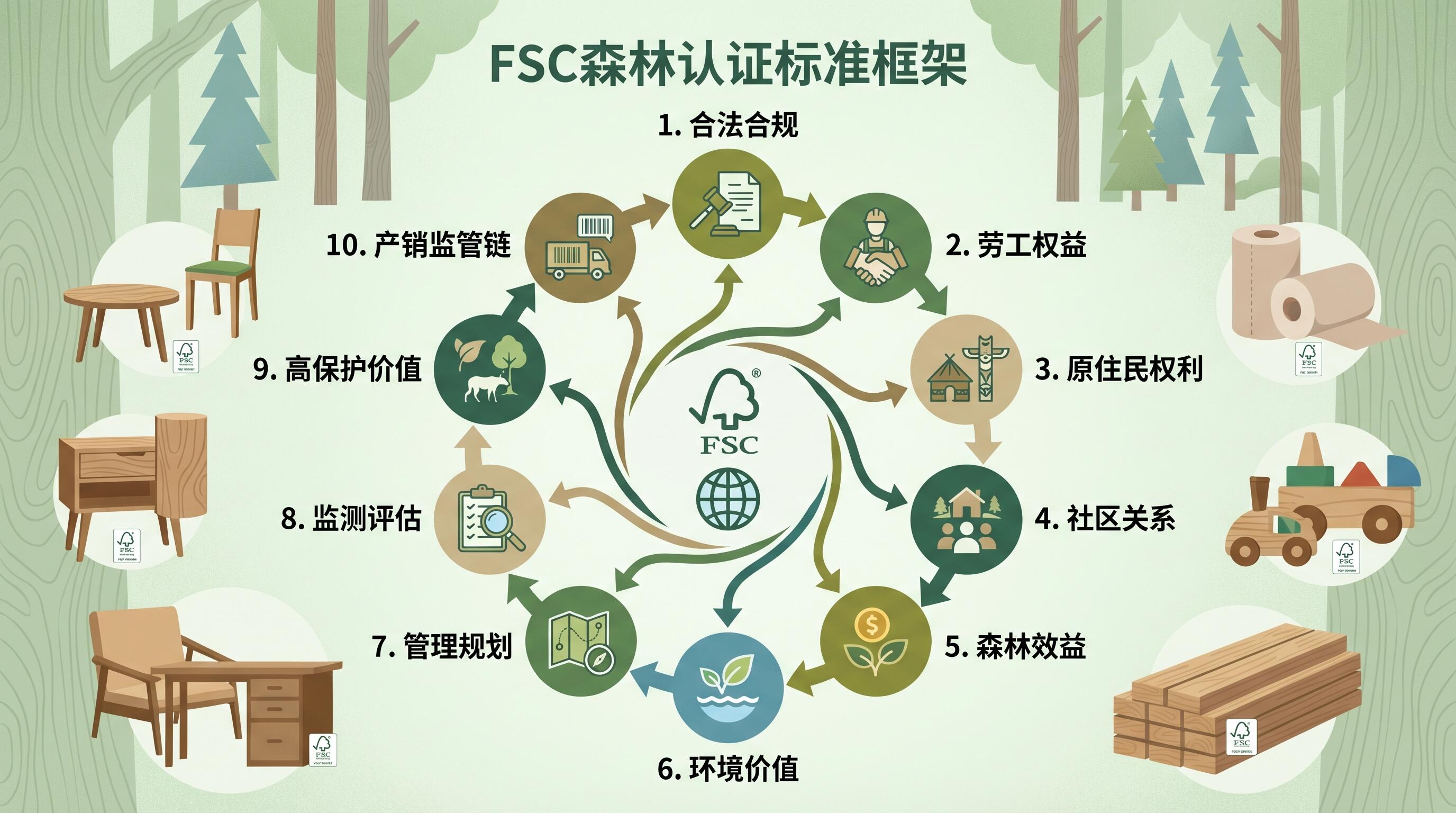 FSC认证审核标准10大原则与57项指标详解