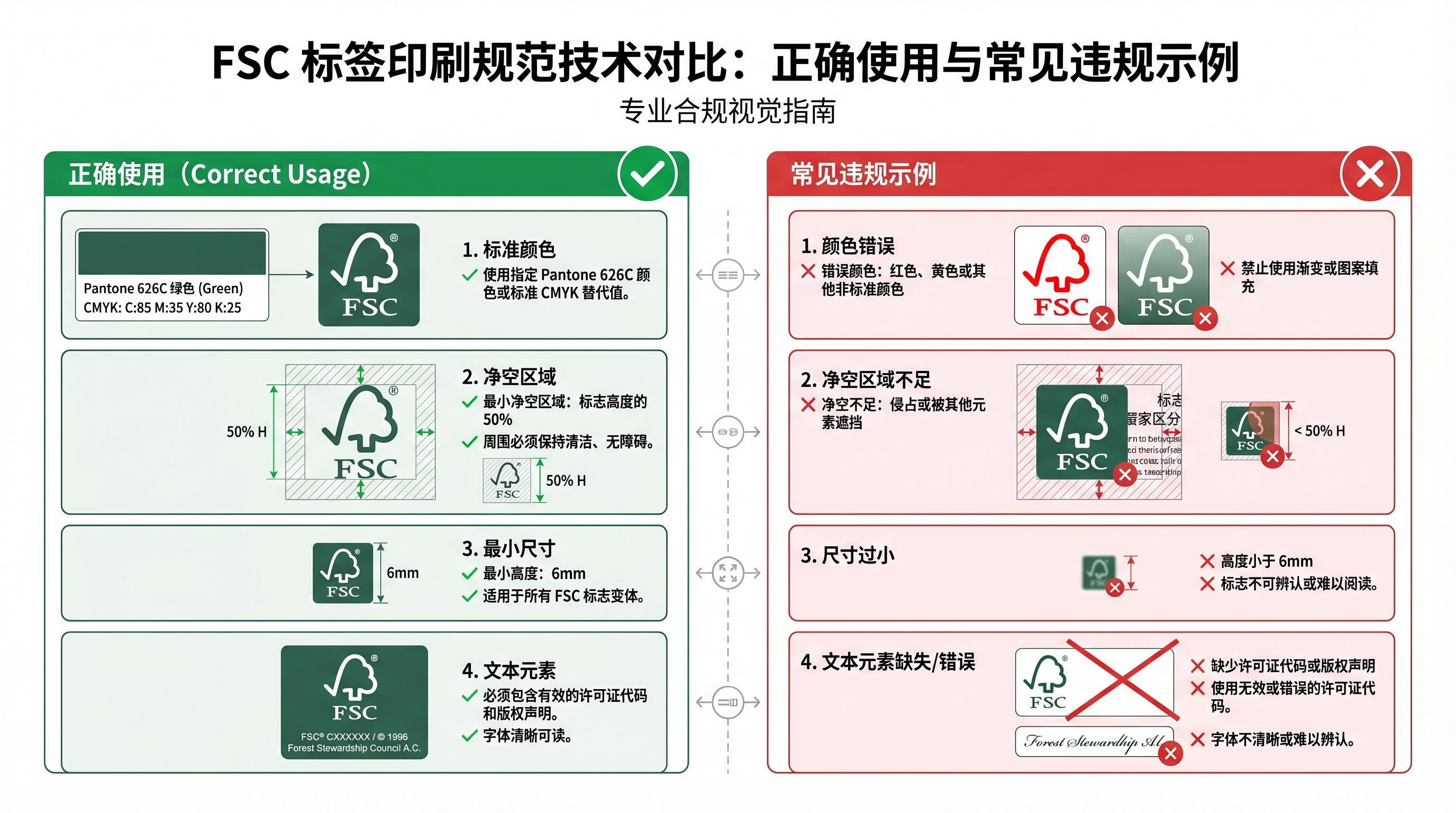 FSC标签印刷规范与常见违规示例