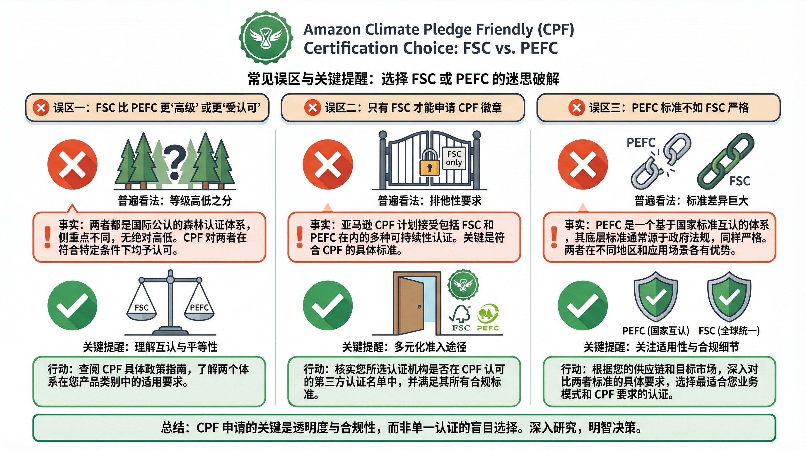 FSC与PEFC认证申请流程常见误区说明图