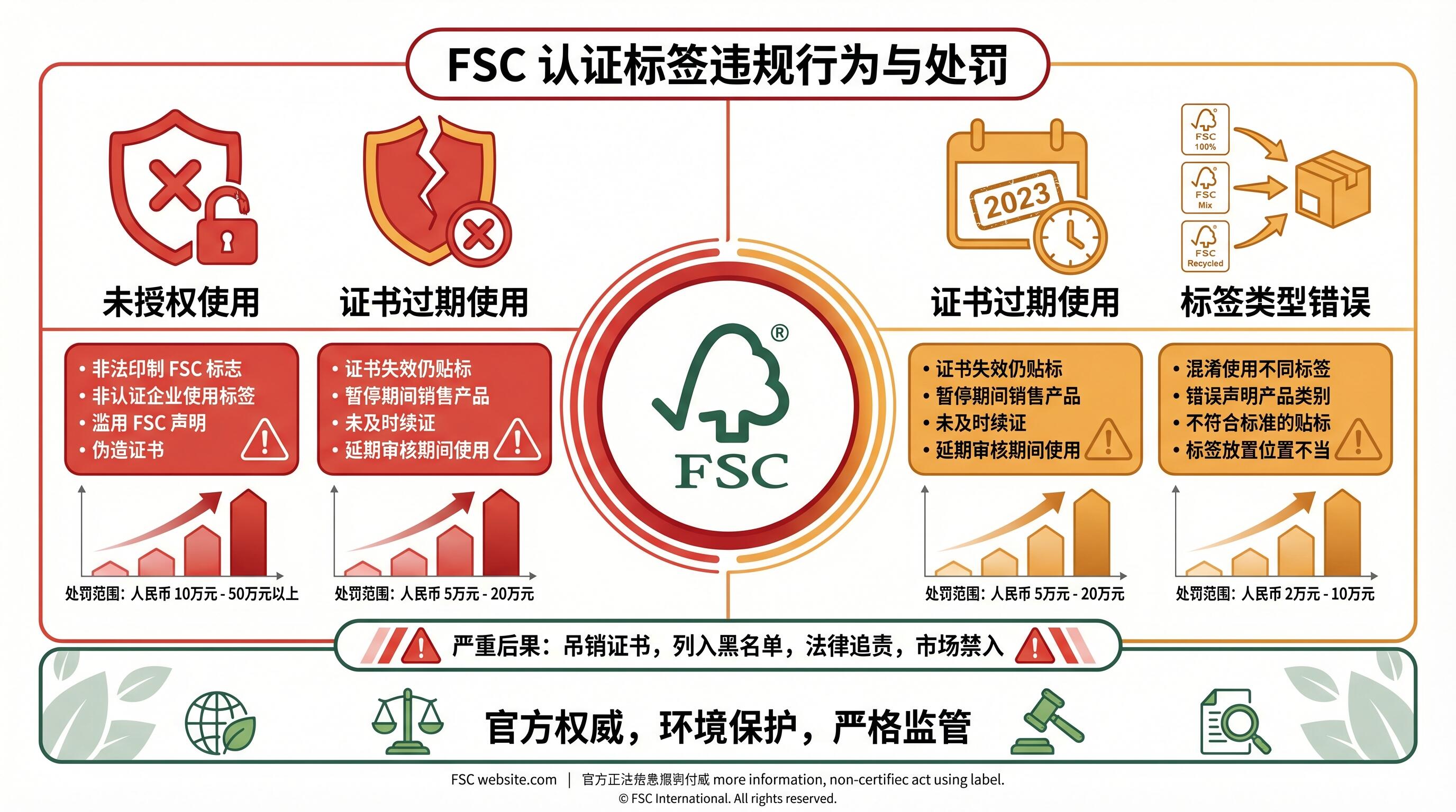 FSC认证标签违规案例与罚款风险完整指南