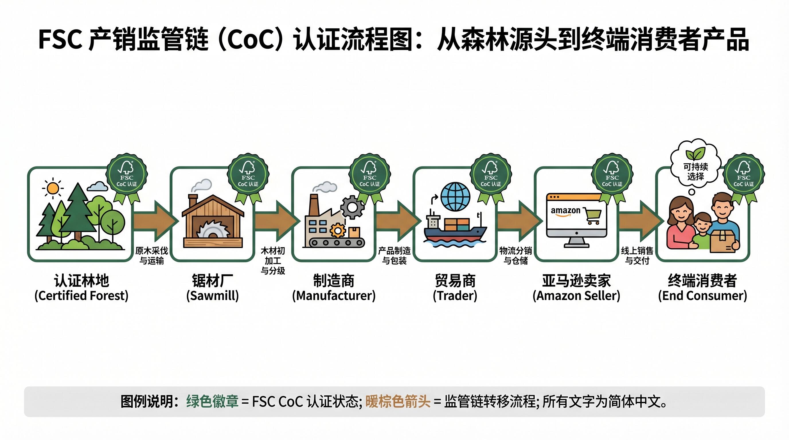 FSC认证供应链监管链示意图