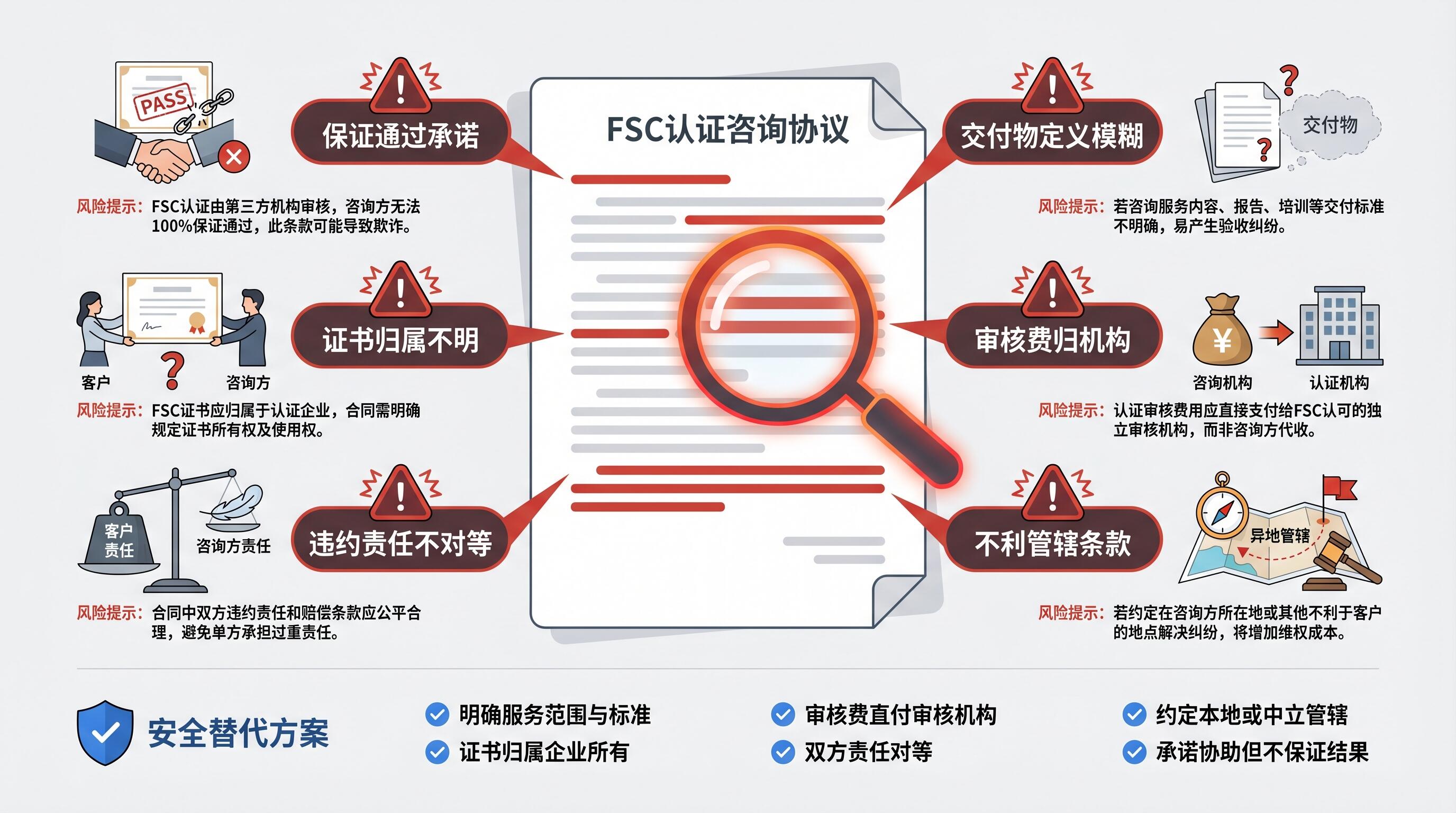 FSC认证合约陷阱识别示意图