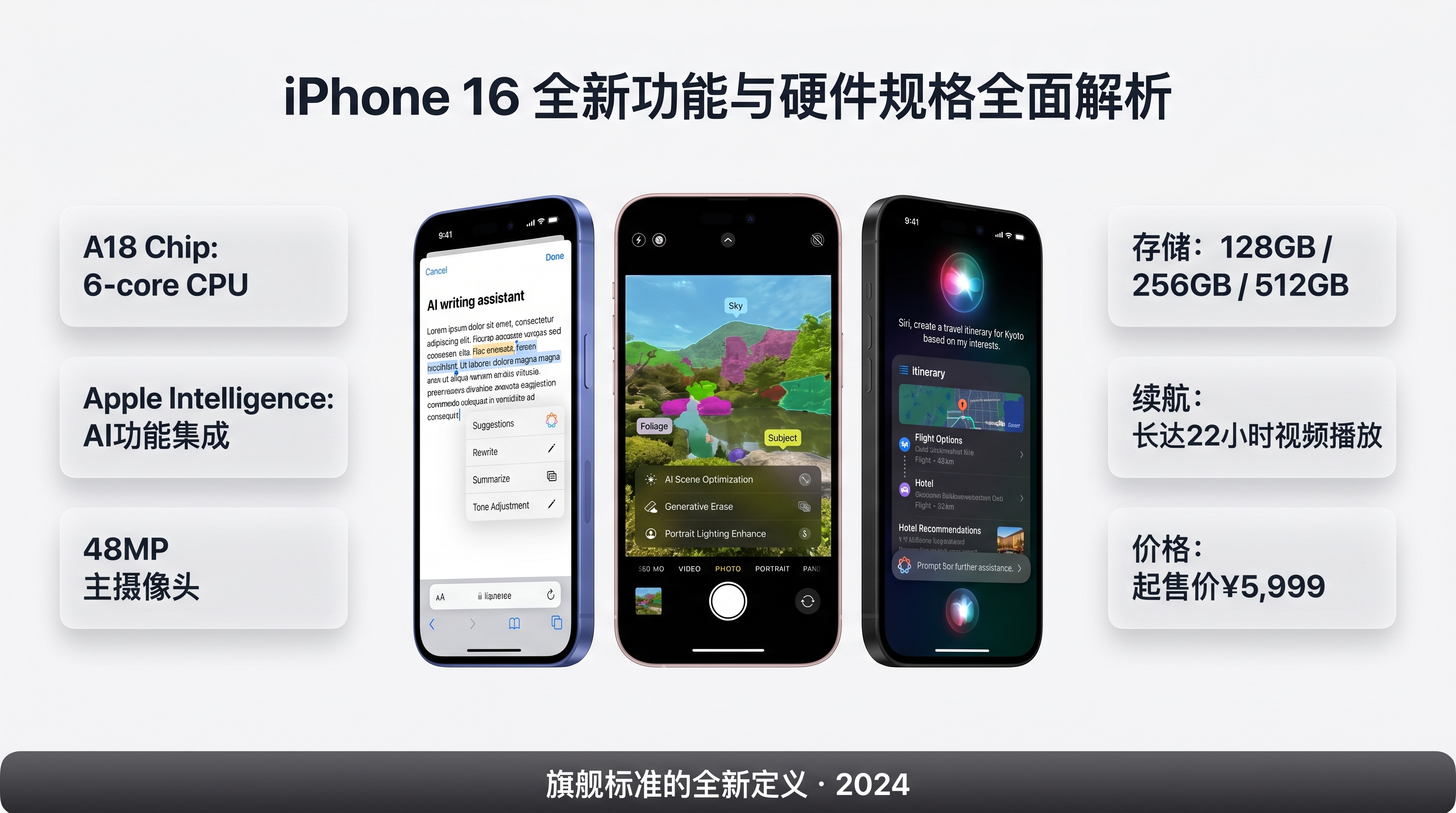 iPhone 16全新功能与硬件规格全面解析封面图